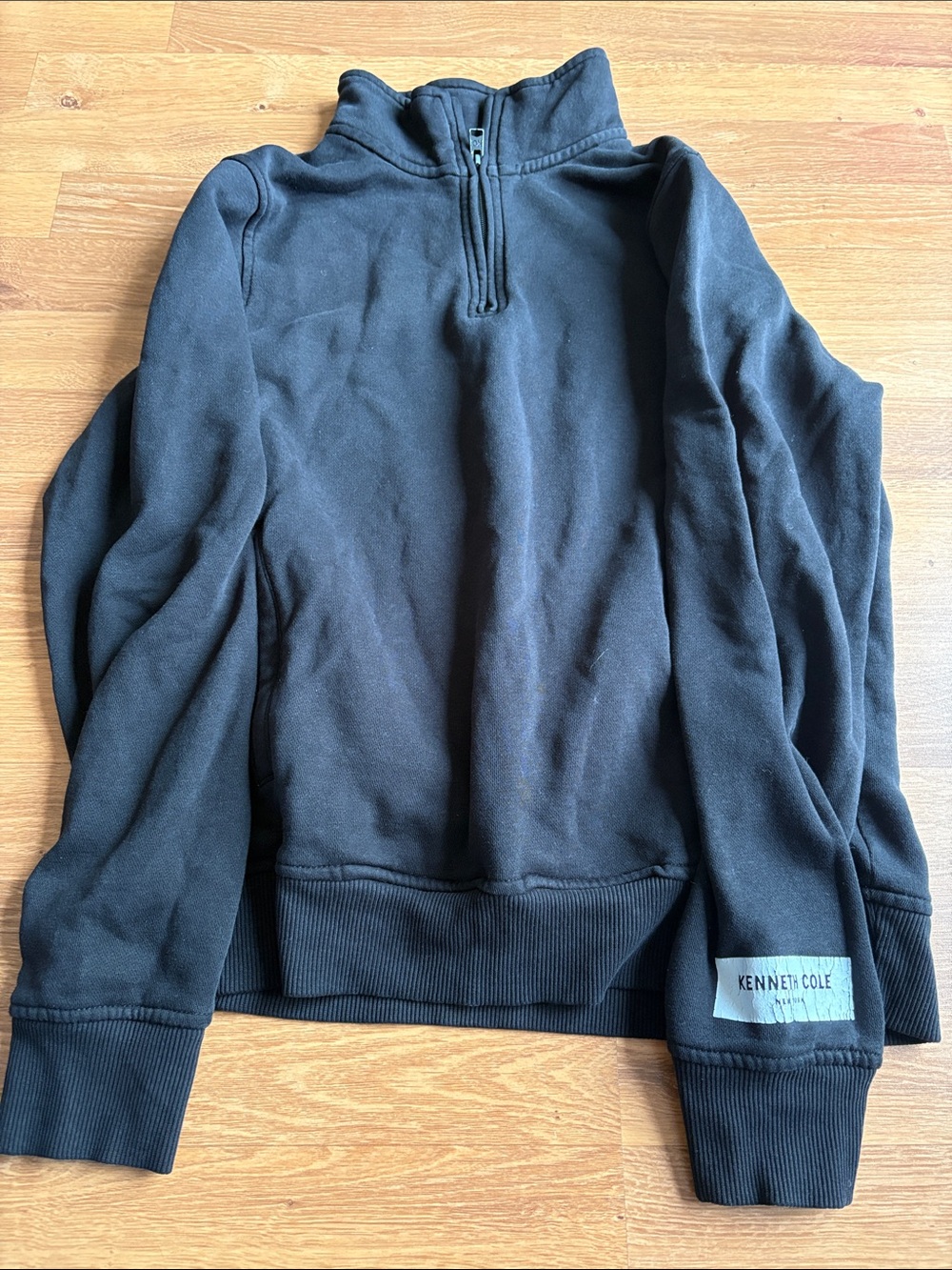 Kenneth Cole Men's Black Quarter-Zip Pullover Sweater